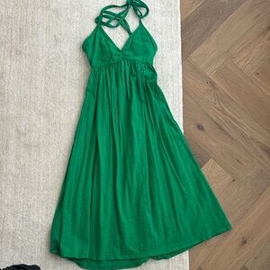 Sundry Vibrant Green Backless Dress